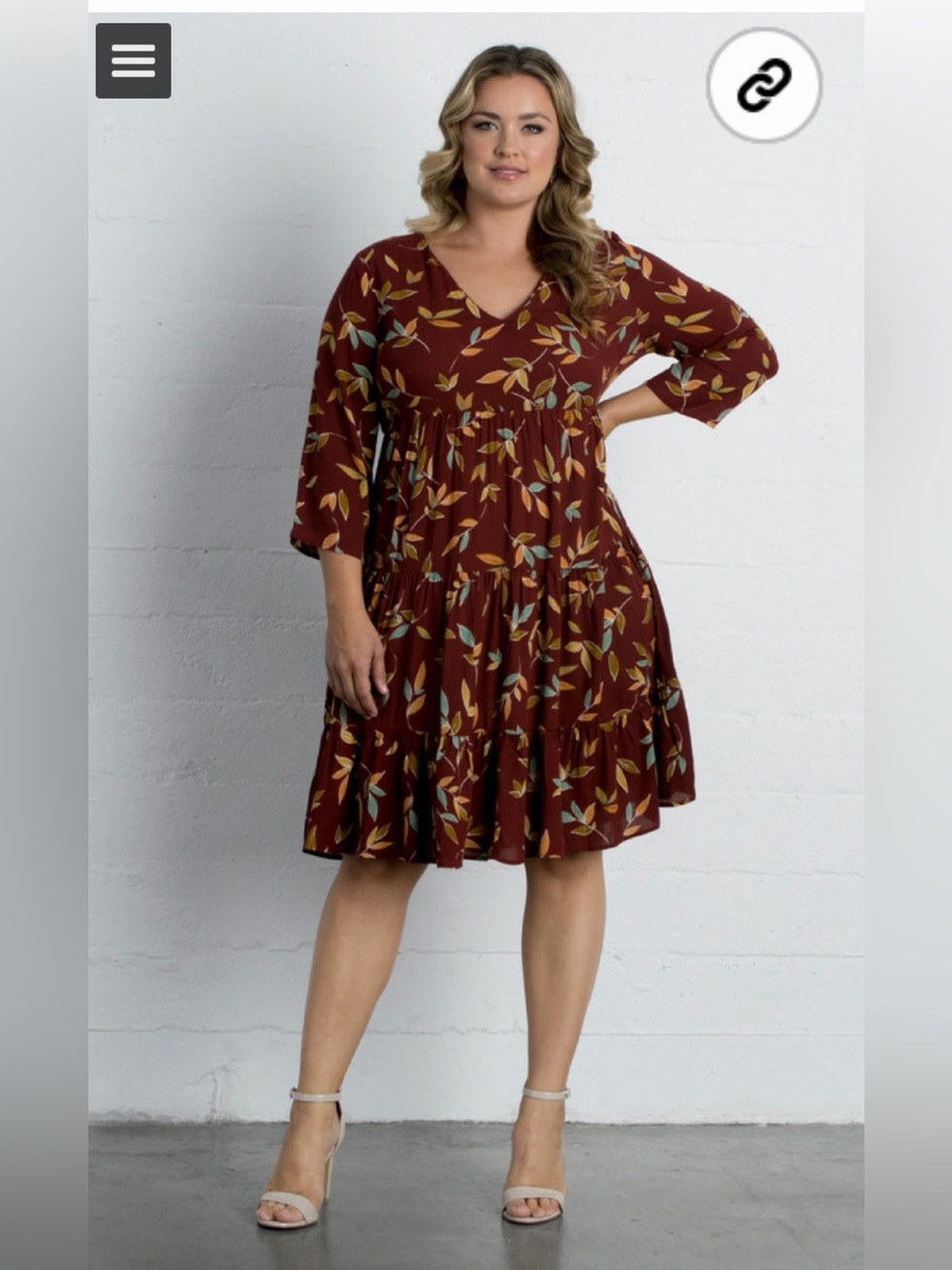 Kiyonna rayon casual fall dress in a Plus Size Women’s 1X (14-16)
